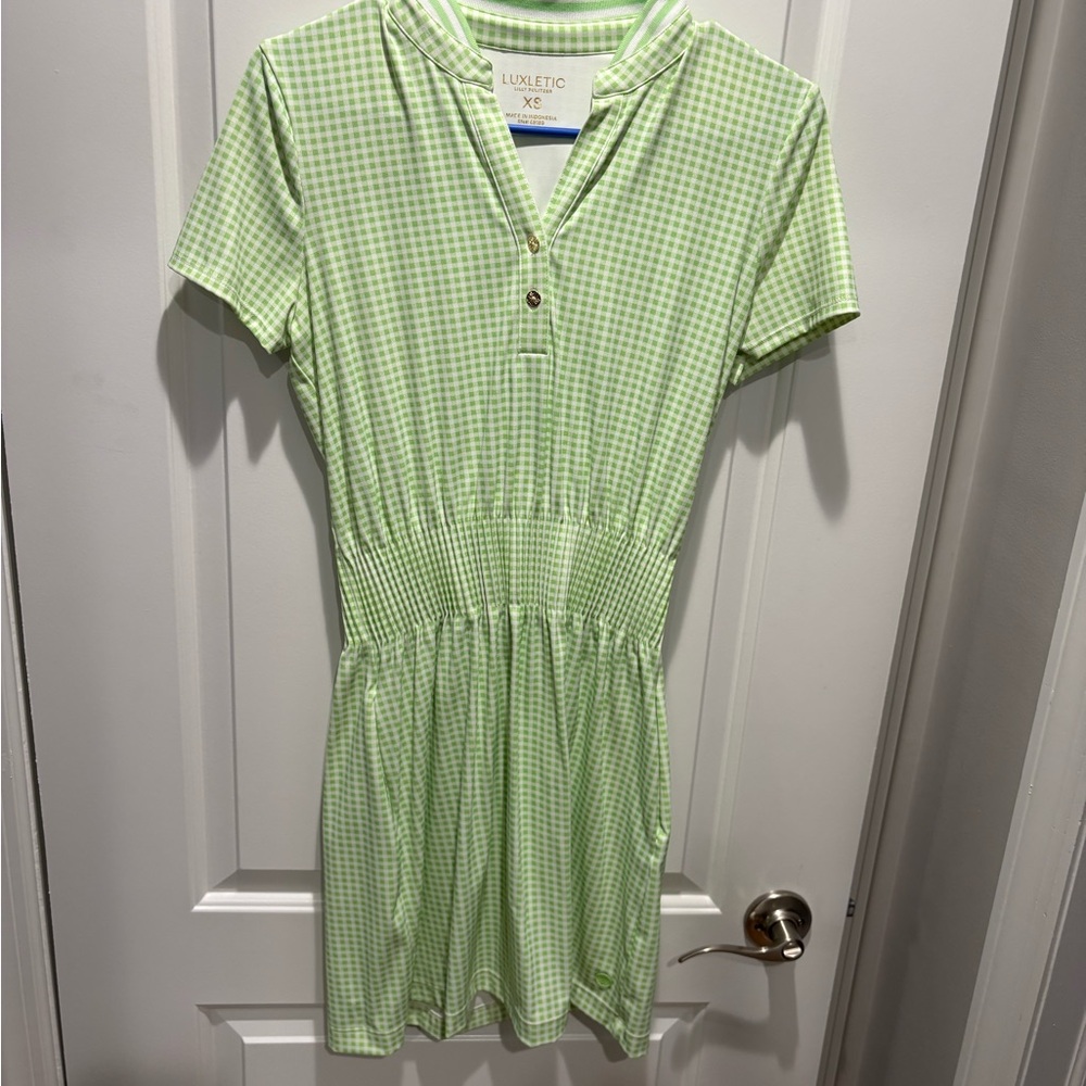 NWOT Lilly Pulitzer Luxletic Green Gingham Active Dress